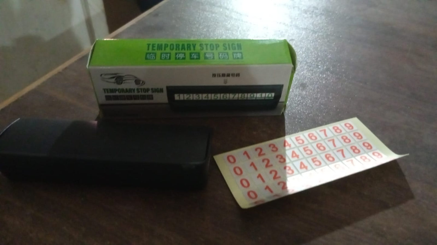 Temporary Car Parking Mobile Number Display with Magnetic Numbers Stickers (1Pc)  - infinityexculsivestore.com