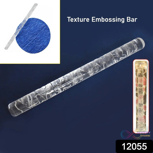 Textured Embossed Acrylic Rolling Pins Fondant Cake Decorating Tools (1 Pc) - infinityexculsivestore.com