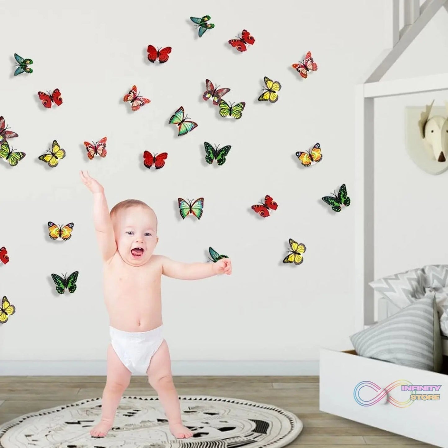 The Butterfly 3D Night Lamp Comes with 3D Illusion Design Suitable for Drawing Room, Lobby. - infinityexculsivestore.com