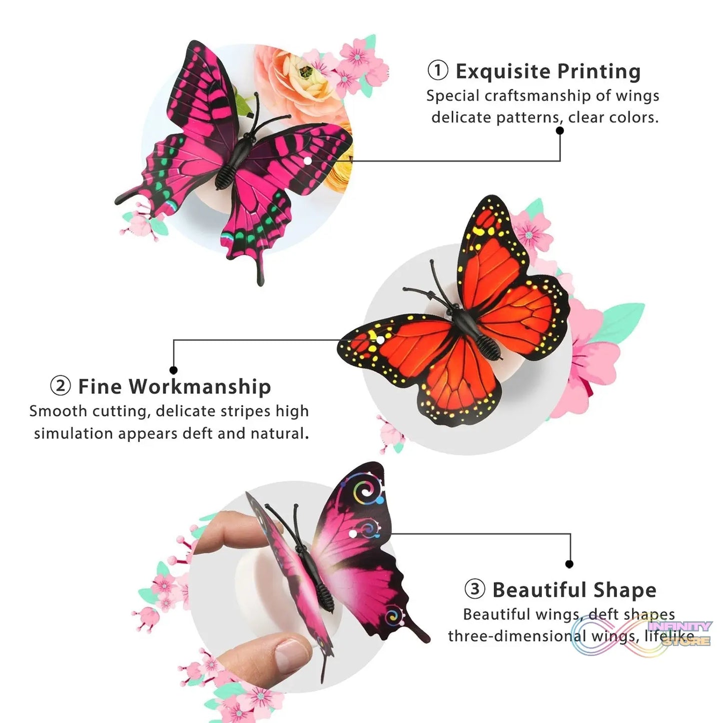 Butterfly design night lamp with 3D illusion feature