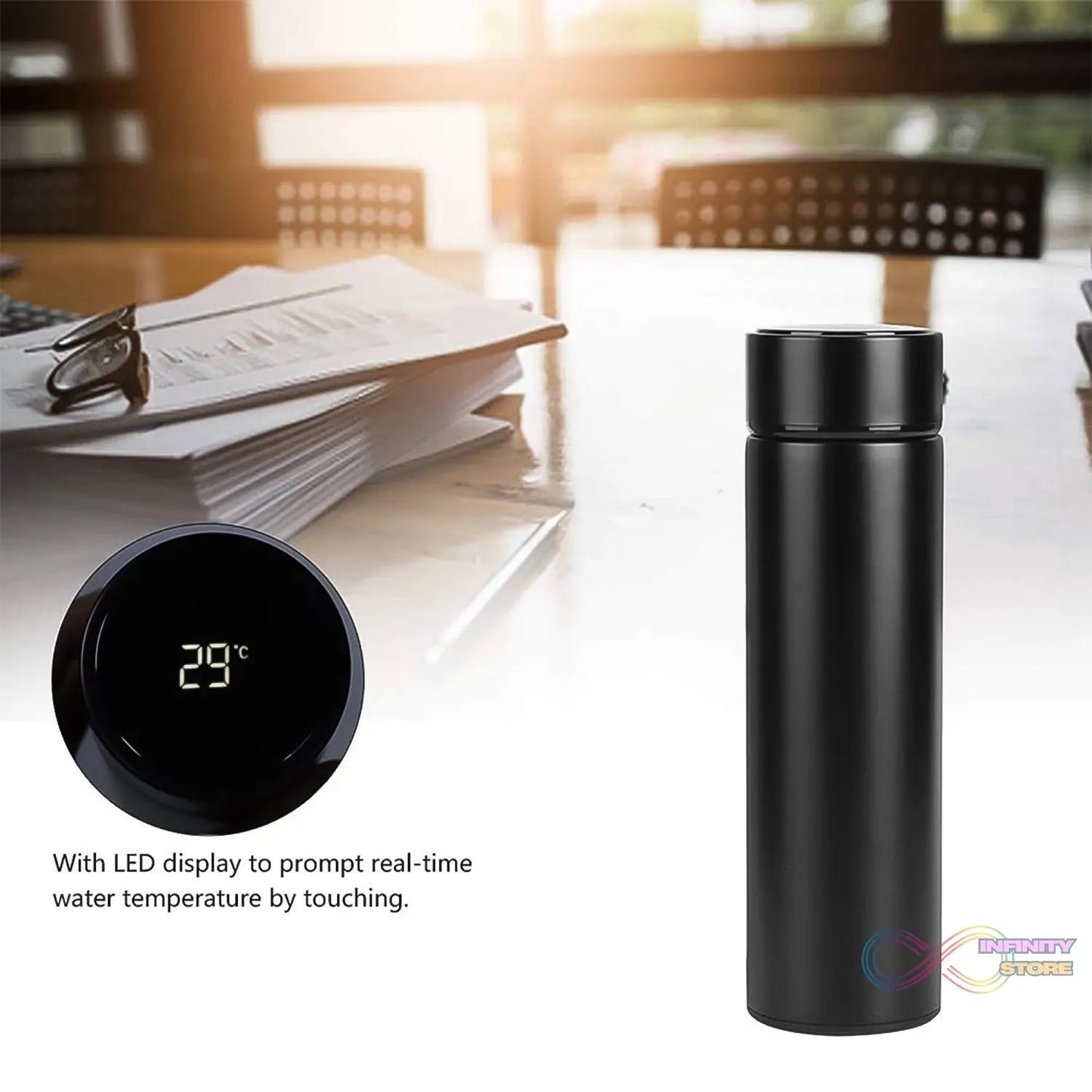 Thermal Coffee Carafe Tea Pot & Water Bottles, with LED Display (Bottle 500 ML & Pot 1000 ML / 2 Pc) - infinityexculsivestore.com