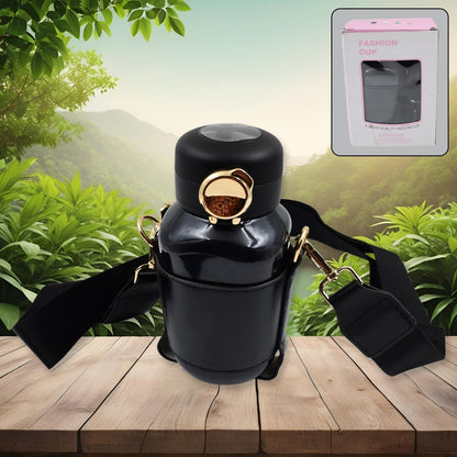 Thermos Steel Bottle, Push Button | Fashion Cup Temperature Display Bottle (420 ML) - infinityexculsivestore.com