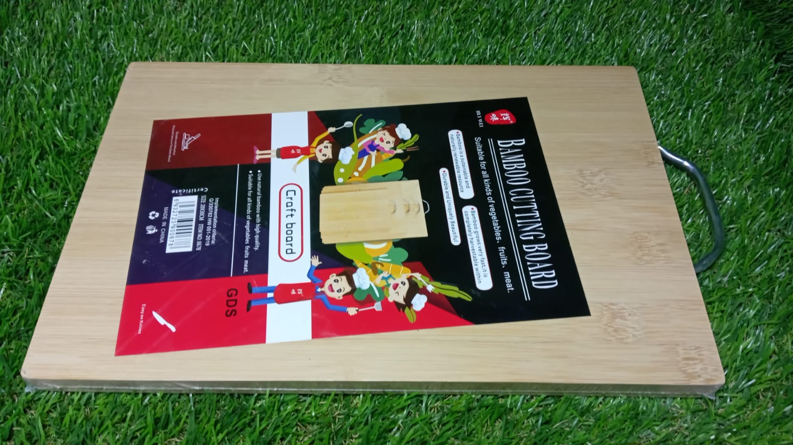 Thick Wooden Bamboo Kitchen Chopping Cutting Slicing Board with Holder for Fruits Vegetables Meat - infinityexculsivestore.com