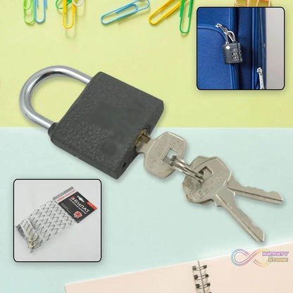 Iron lock, Brass Core and Thickened Black Iron Door Lock With 3 pc Keys for Home Dormitory, Waterproof Antirust Anti-theft locks Outdoor Gate Shed Locks Warehouse Small Iron Door Drawer Lock ( 37 mm ) - infinityexculsivestore.com