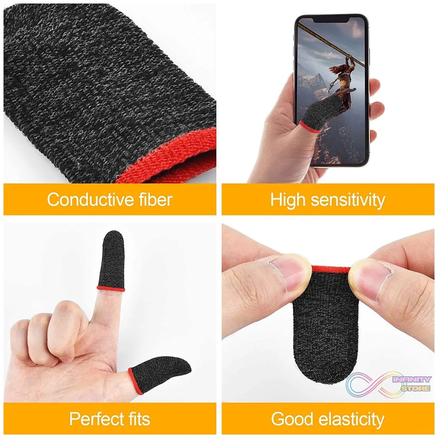 Thumb & Finger Sleeve for Mobile Game, Pubg,Cod,Freefire (1Pair only) - infinityexculsivestore.com
