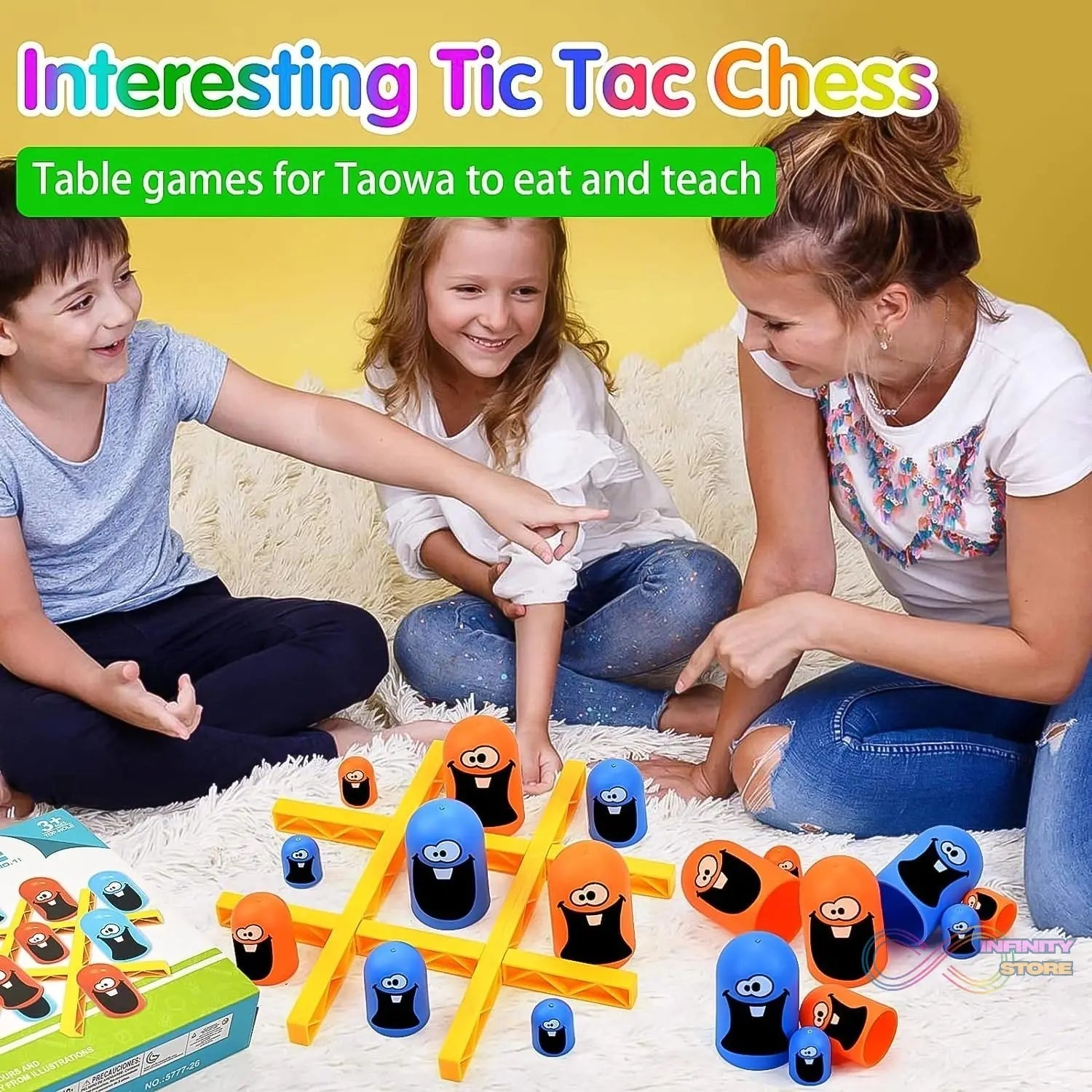 Tic - Tac - Toe Game, Gobble Game, Board Game Indoor (1 Set) - infinityexculsivestore.com