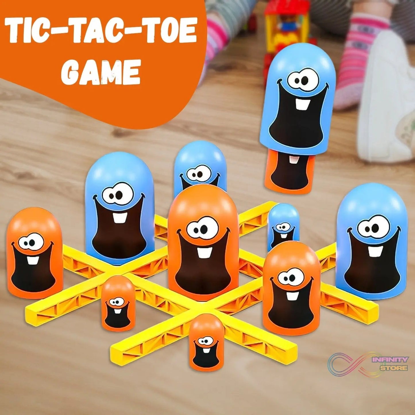Tic - Tac - Toe Game, Gobble Game, Board Game Indoor (1 Set) - infinityexculsivestore.com