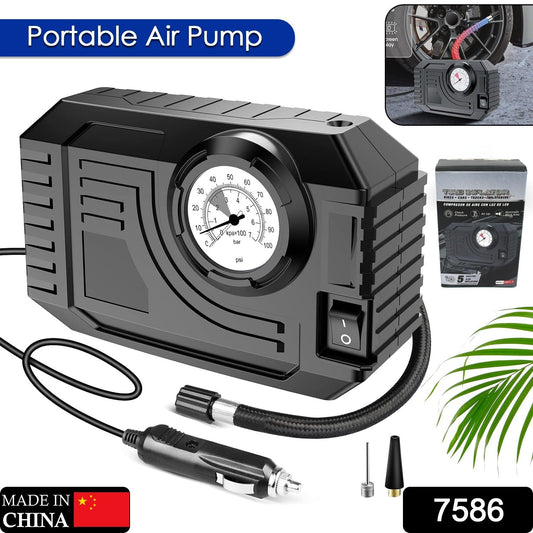 Tire Inflator Portable Air Compressor 12V Small Air Pump for Car Tires Bicycle Balloons, Cars, Bike, Bicycles and Other Inflatables with LED Light (12V) - infinityexculsivestore.com