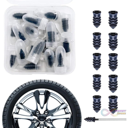 Tire Repair Rubber Nail Car Tire Repair Nails Tire Repair Rubber Screws, Black (10 Pcs Set) - infinityexculsivestore.com