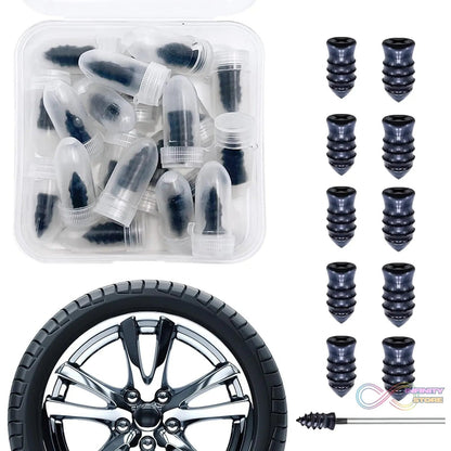 Tire Repair Rubber Nail Car Tire Repair Nails Tire Repair Rubber Screws, Black (10 Pcs Set) - infinityexculsivestore.com