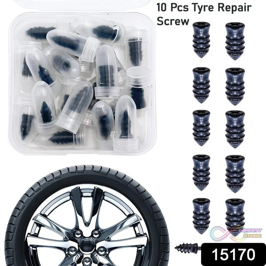 Tire Repair Rubber Nail Car Tire Repair Nails Tire Repair Rubber Screws, Black (10 Pcs Set) - infinityexculsivestore.com