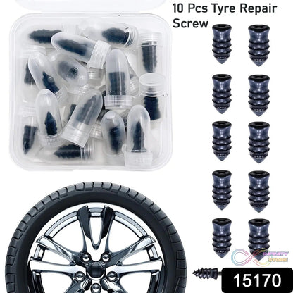 Tire Repair Rubber Nail Car Tire Repair Nails Tire Repair Rubber Screws, Black (10 Pcs Set) - infinityexculsivestore.com