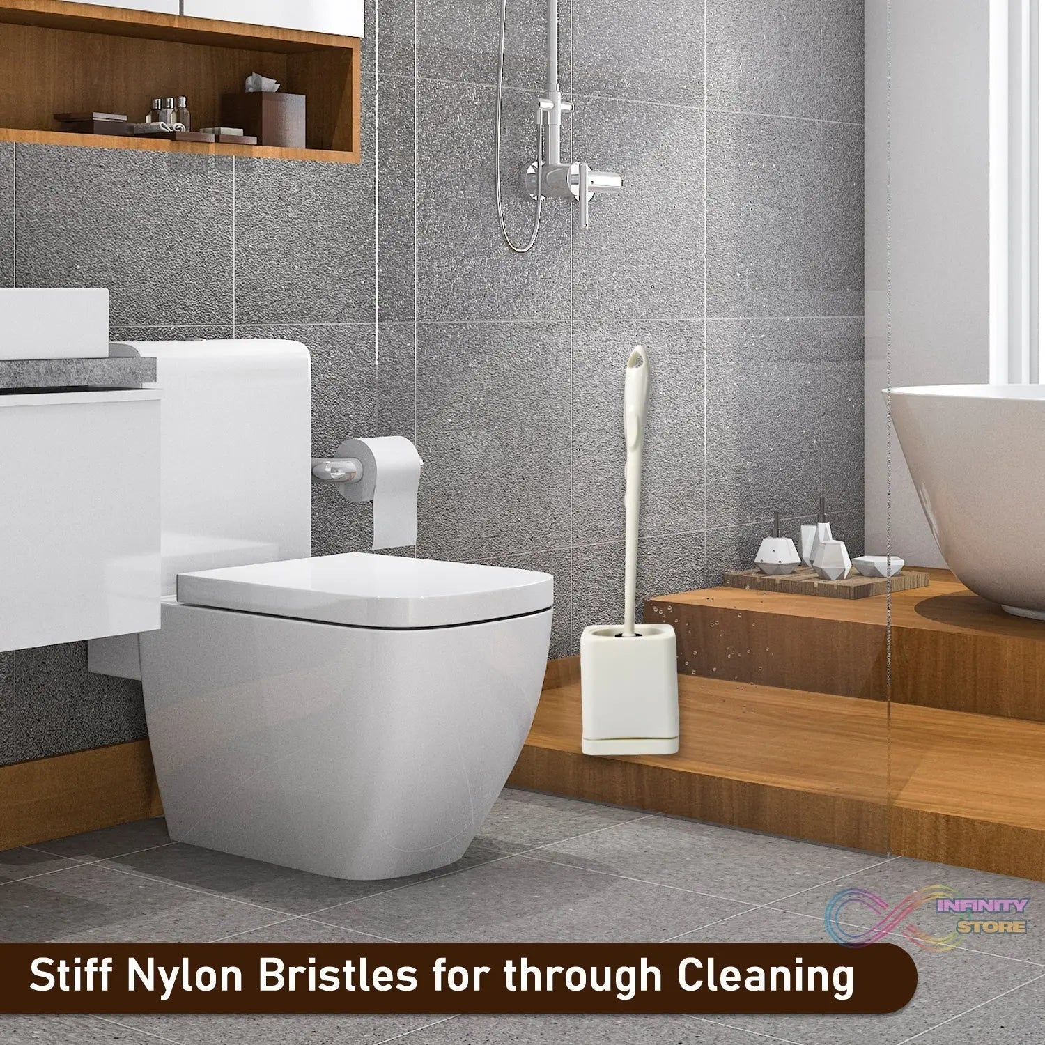 Toilet Brush Set with Holder – Long Handle Cleaning Tool - infinityexculsivestore.com