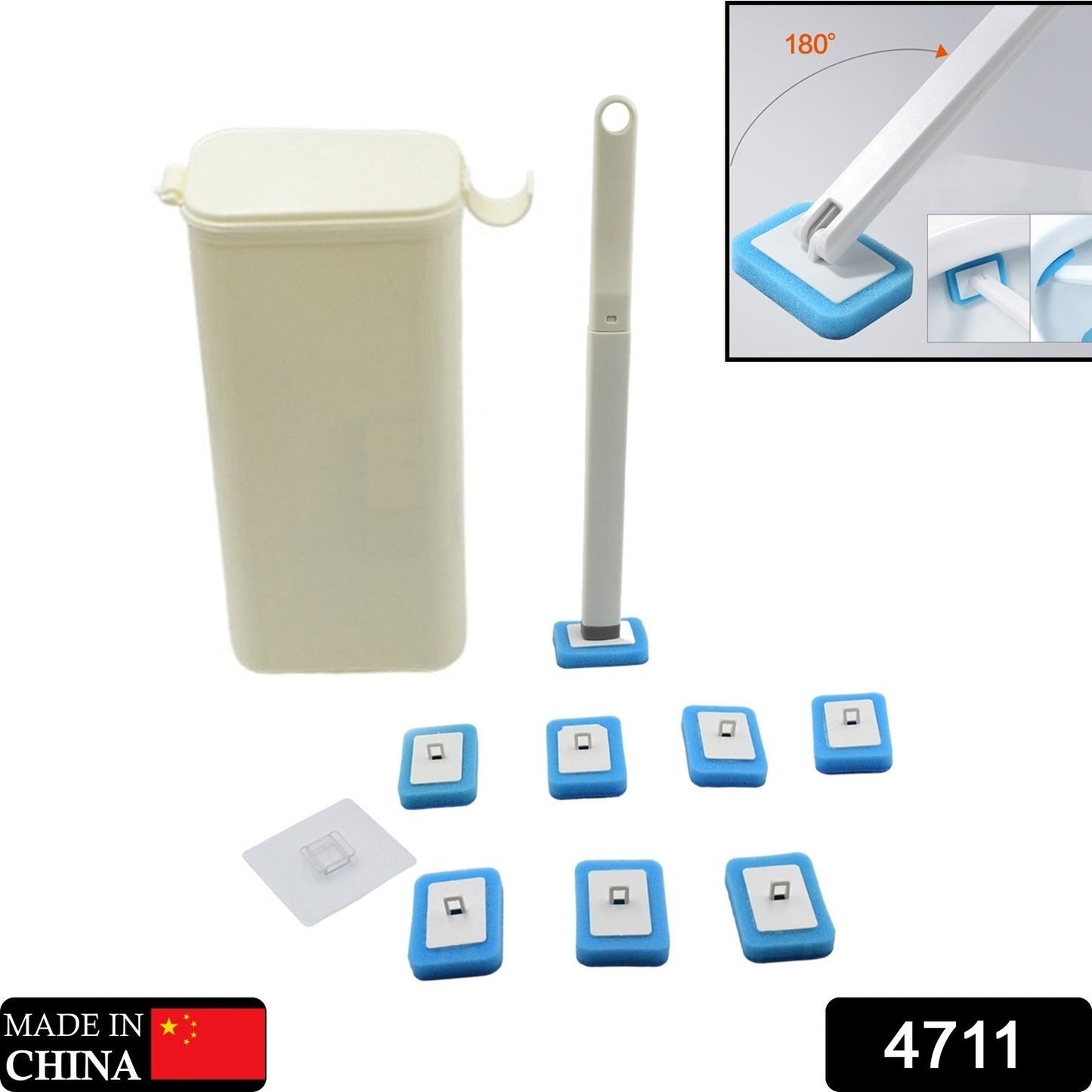 Toilet Brush Wand, Toilet Brush Kit with 8 Count Disposable Toilet Refills Heads - infinityexculsivestore.com