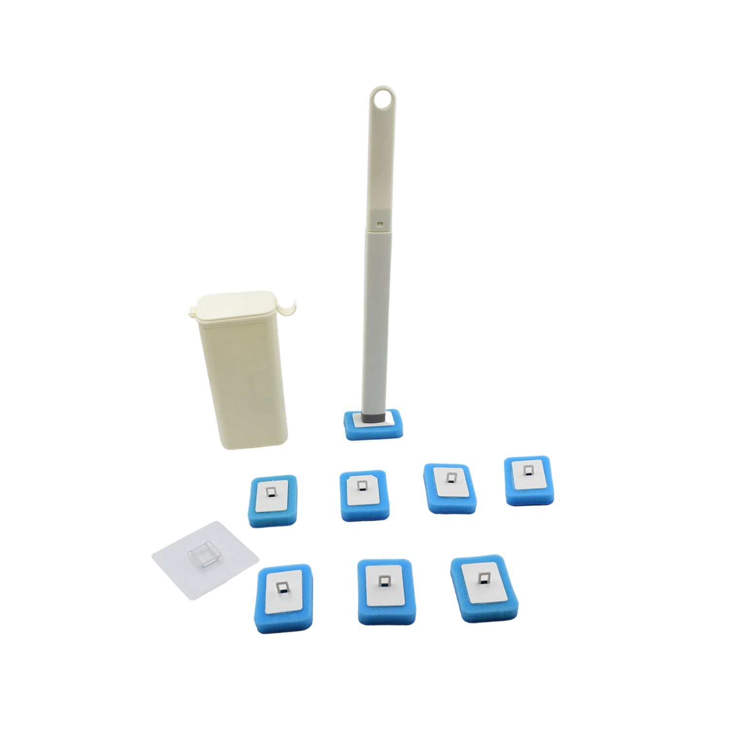 Toilet Brush Wand, Toilet Brush Kit with 8 Count Disposable Toilet Refills Heads - infinityexculsivestore.com