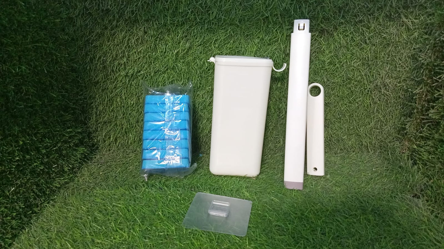 Toilet Brush Wand, Toilet Brush Kit with 8 Count Disposable Toilet Refills Heads - infinityexculsivestore.com