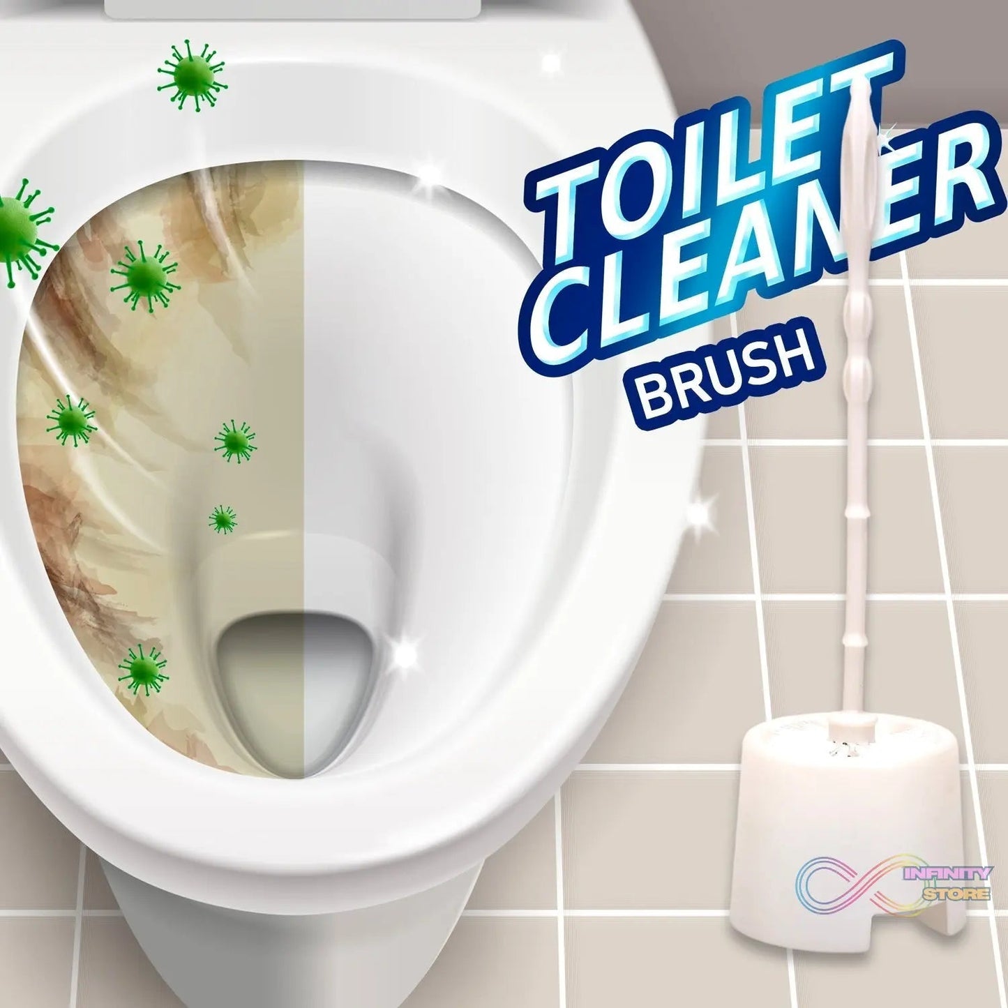 Toilet Cleaning Brush with Potted Holder - infinityexculsivestore.com