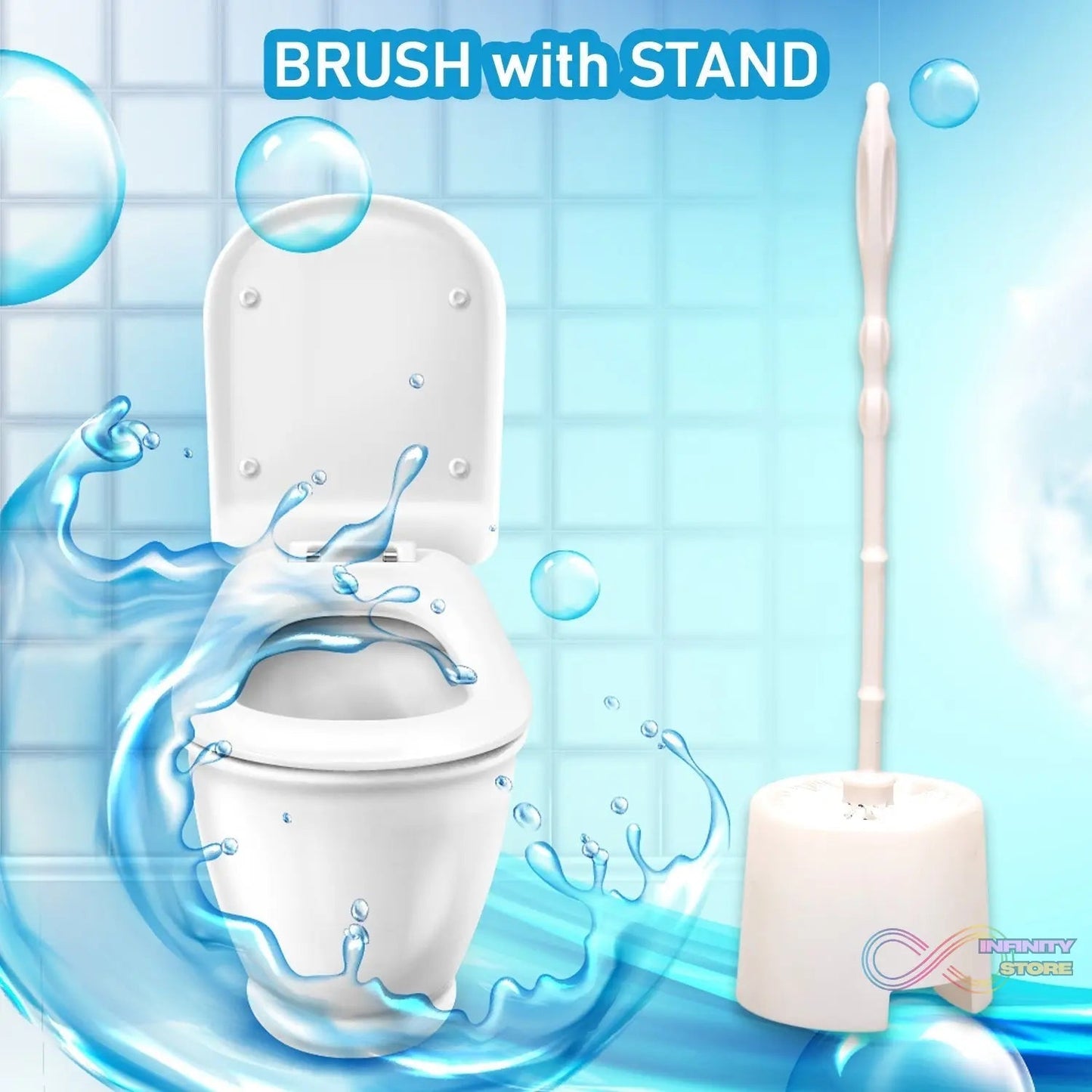 Toilet Cleaning Brush with Potted Holder - infinityexculsivestore.com