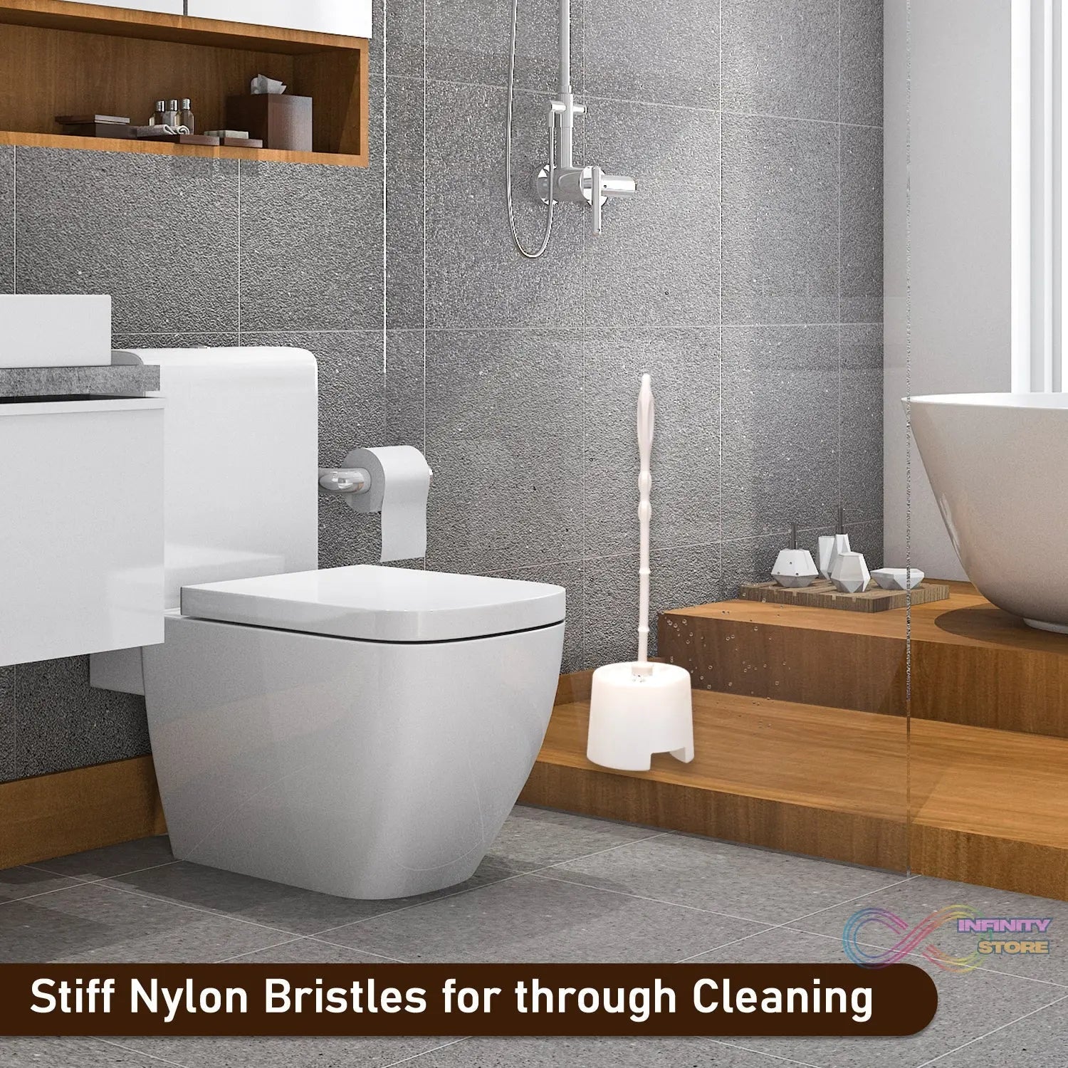 Toilet Cleaning Brush with Potted Holder - infinityexculsivestore.com
