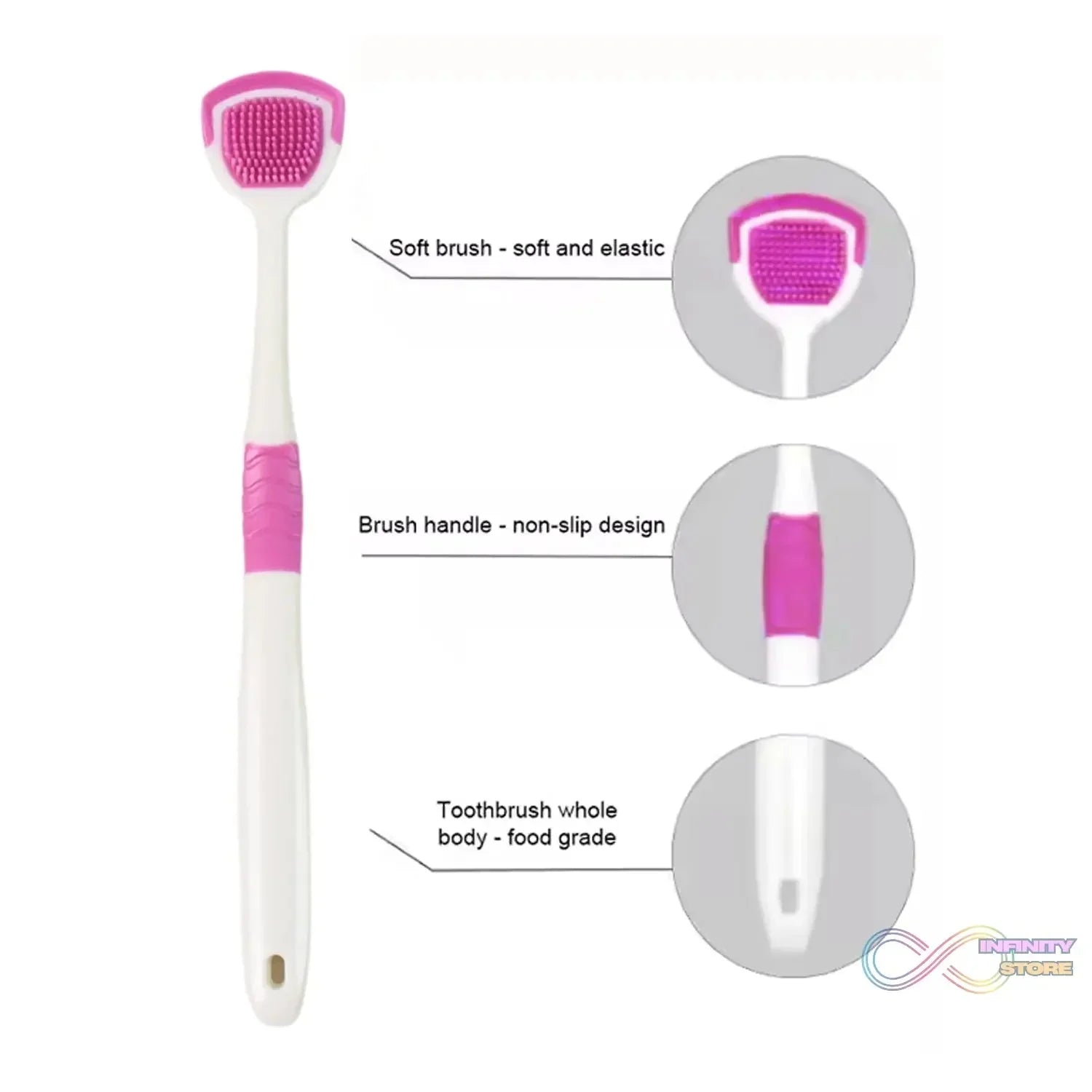 Tongue Cleaner Brush, Silicone Tongue Scraper (1 Pc) - infinityexculsivestore.com