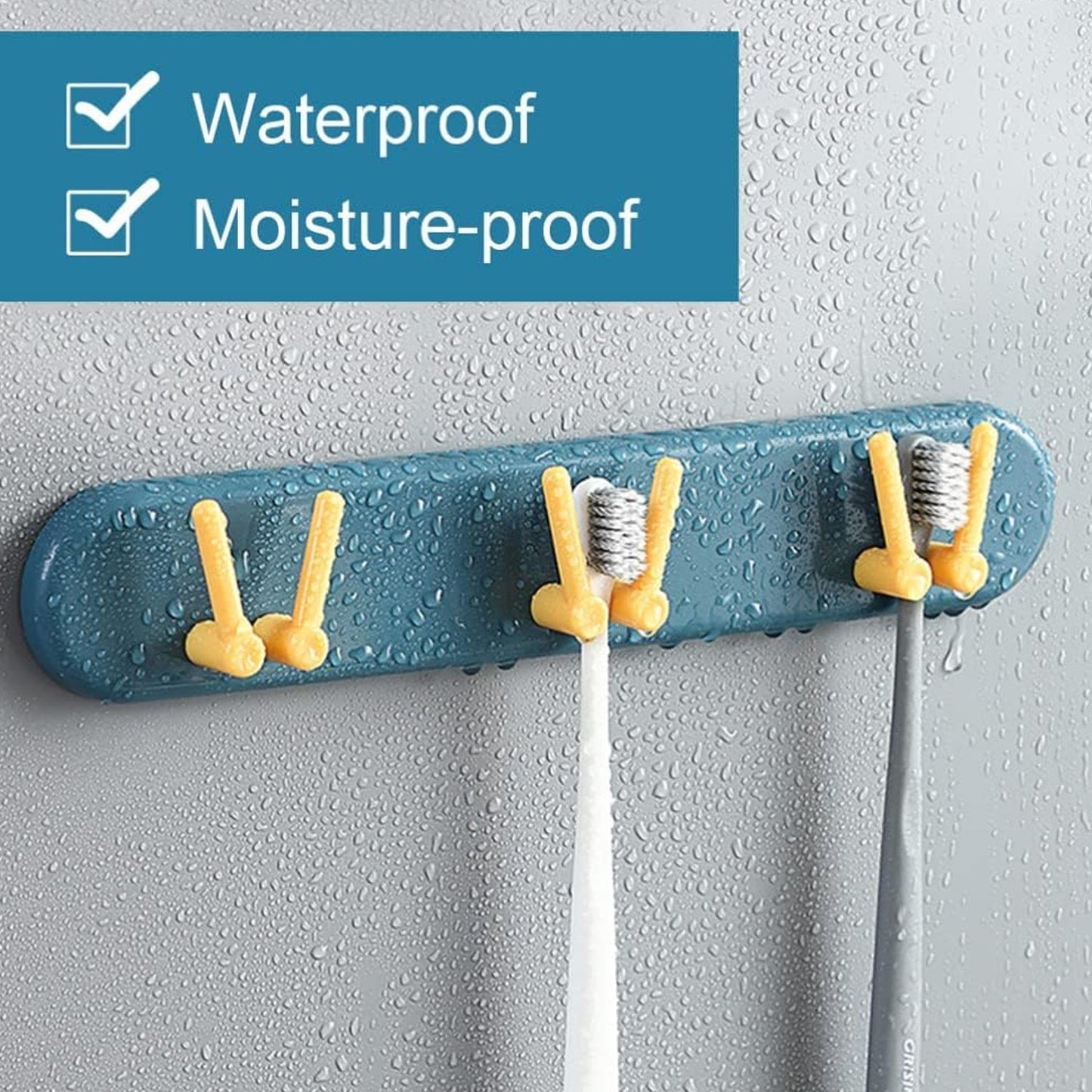 Toothbrush Holder Plastic Bathroom Accessories Organizer Wall Mounted Hanging Mount Shelf & Hooks (1pc) - infinityexculsivestore.com