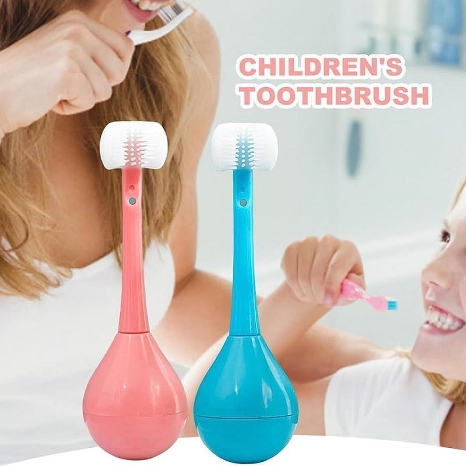 Toothbrush - Soft Bristle Toothbrush - 3 - Sided Training Toothbrush With Silicone Head, Inverted Cleaning Toothbrush for Aged 2 - 12, Children's Cleaning (1 Pc) - infinityexculsivestore.com