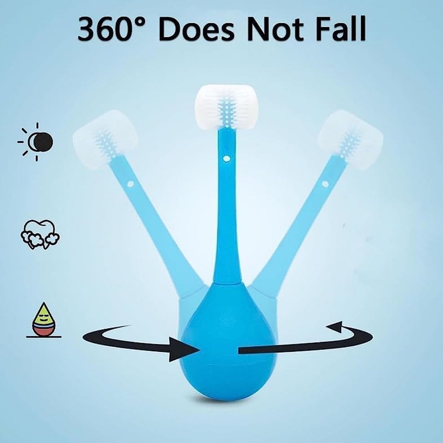 Toothbrush - Soft Bristle Toothbrush - 3 - Sided Training Toothbrush With Silicone Head, Inverted Cleaning Toothbrush for Aged 2 - 12, Children's Cleaning (1 Pc) - infinityexculsivestore.com
