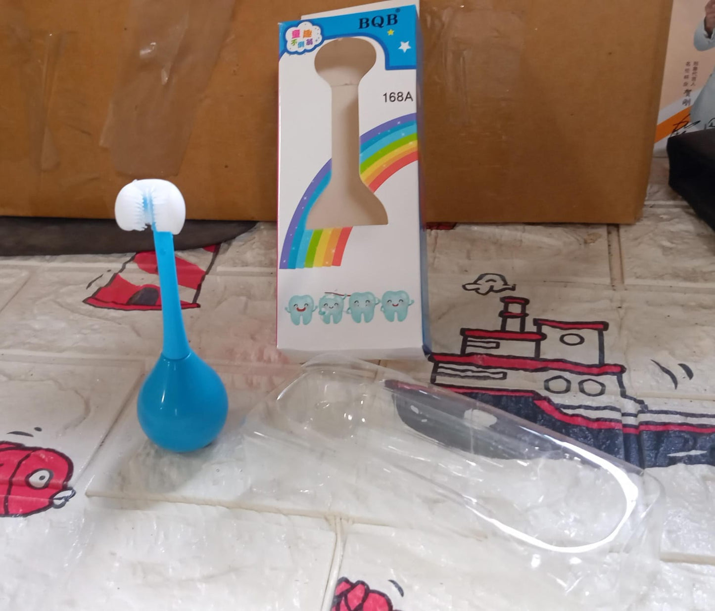 Toothbrush - Soft Bristle Toothbrush - 3 - Sided Training Toothbrush With Silicone Head, Inverted Cleaning Toothbrush for Aged 2 - 12, Children's Cleaning (1 Pc) - infinityexculsivestore.com
