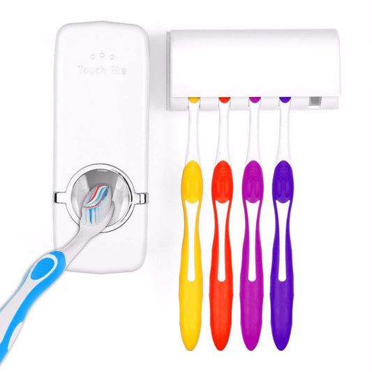 Toothpaste Dispenser & Tooth Brush Holder - infinityexculsivestore.com