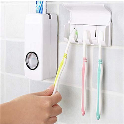 Toothpaste Dispenser & Tooth Brush Holder - infinityexculsivestore.com