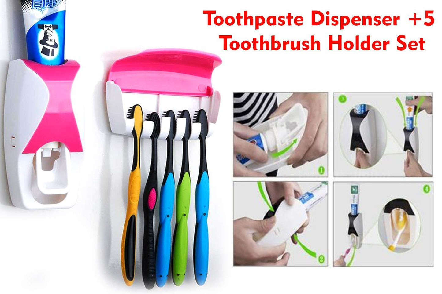 Toothpaste Dispenser & Tooth Brush with Toothbrush - infinityexculsivestore.com