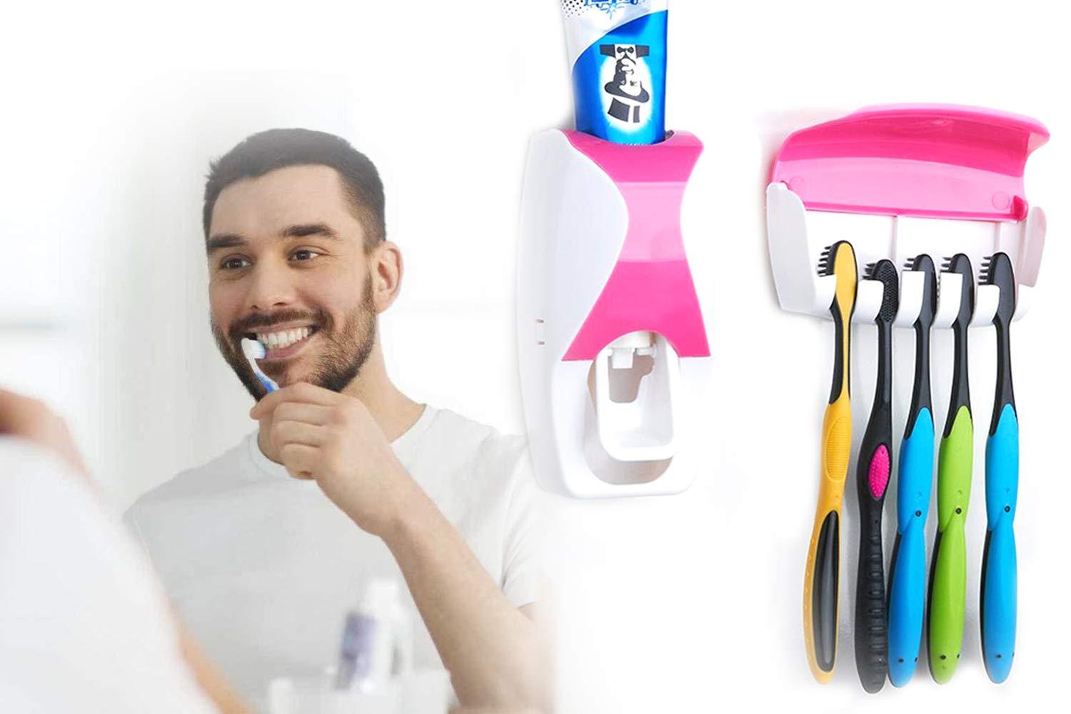 Toothpaste Dispenser & Tooth Brush with Toothbrush - infinityexculsivestore.com