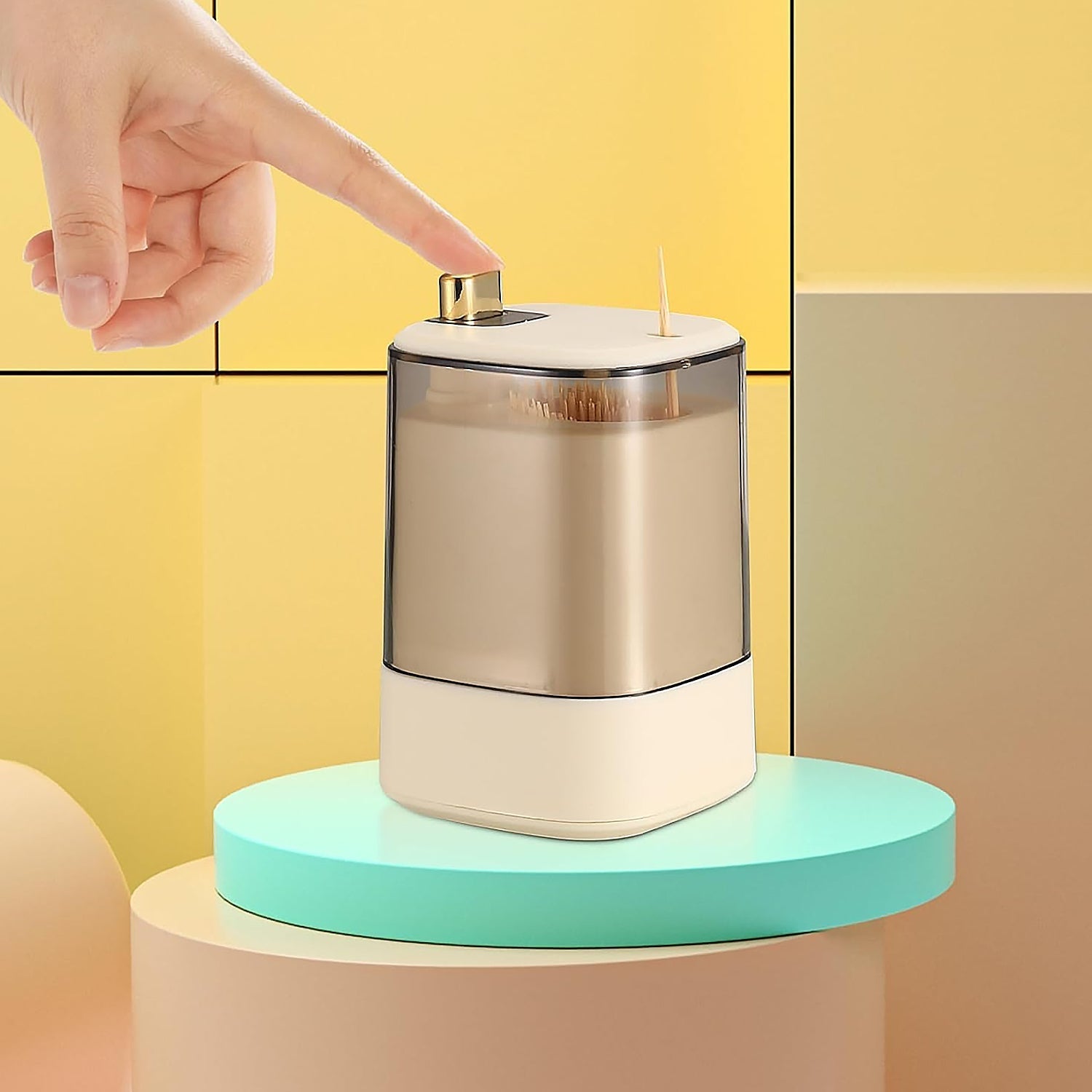 Toothpick Holder Dispensers, Automatic Toothpicks Container, Toothpicks Storage Dispensers Box, for Home Living room Kitchen Restaurant (1 Pc) - infinityexculsivestore.com