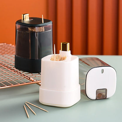 Toothpick Holder Dispensers, Automatic Toothpicks Container, Toothpicks Storage Dispensers Box, for Home Living room Kitchen Restaurant (1 Pc) - infinityexculsivestore.com