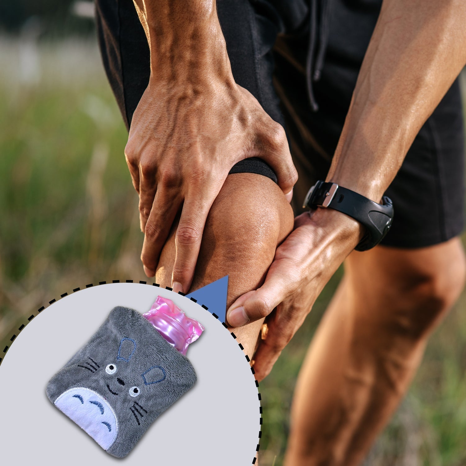 Totoro Cartoon Small Hot Water Bag with Cover for Pain Relief - infinityexculsivestore.com