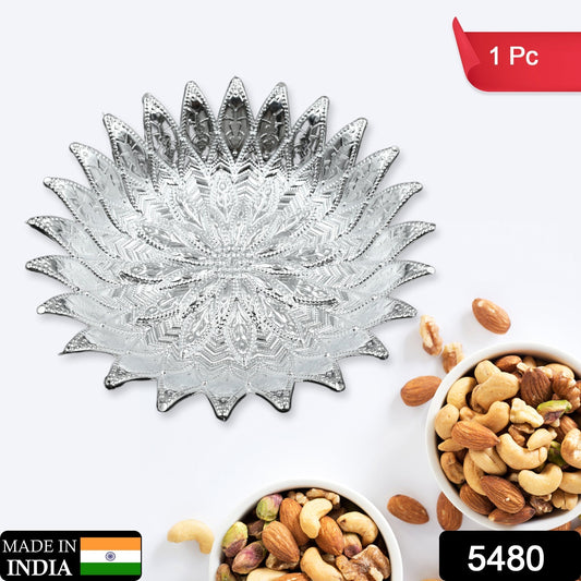 Traditional Design Serving Tray, Plastic Silver Finish Serving Tray, Multipurpose Tray, Decorative Tray, Mukhwas Serving Tray (1 Pc ) - infinityexculsivestore.com