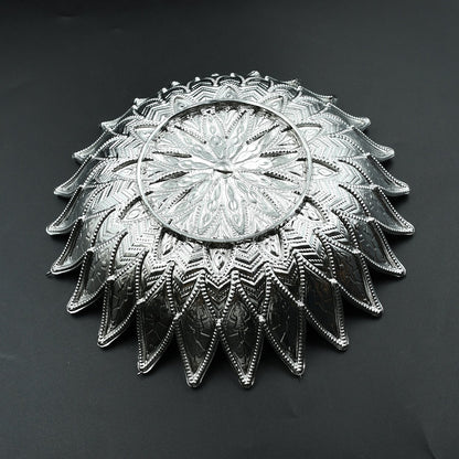 Traditional Design Serving Tray, Plastic Silver Finish Serving Tray, Multipurpose Tray, Decorative Tray, Mukhwas Serving Tray (1 Pc ) - infinityexculsivestore.com