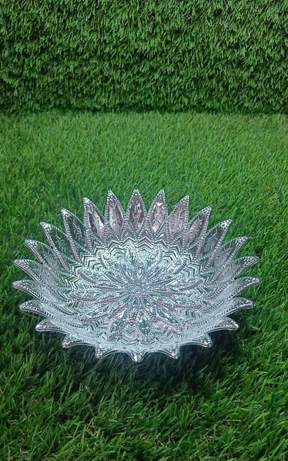 Traditional Design Serving Tray, Plastic Silver Finish Serving Tray, Multipurpose Tray, Decorative Tray, Mukhwas Serving Tray (1 Pc ) - infinityexculsivestore.com