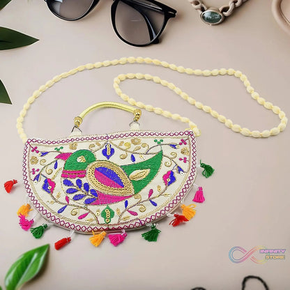 Traditional handbag, Rajasthani Jaipuri Cotton Bag (1 Pc) - infinityexculsivestore.com