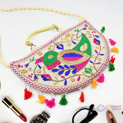 Traditional handbag, Rajasthani Jaipuri Cotton Bag (1 Pc) - infinityexculsivestore.com