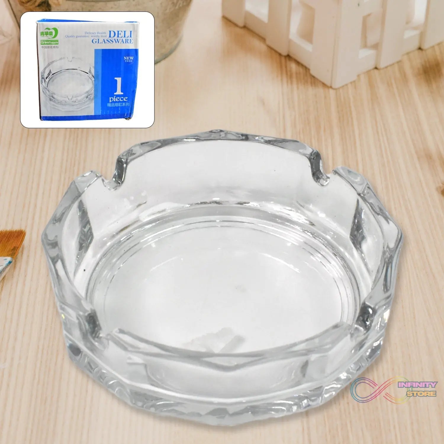 Transparent Ashtray Cigarettes Holder Home Office and Bar Tone Hotel Restaurant Indoor (1 pc) - infinityexculsivestore.com