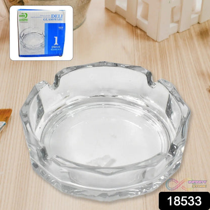 Transparent Ashtray Cigarettes Holder Home Office and Bar Tone Hotel Restaurant Indoor (1 pc) - infinityexculsivestore.com