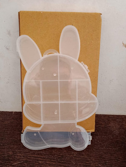 Transparent Cartoon Bear Clear Plastic Storage Box Jewelry Organizer Holder Cabinets For Small objects (1 Pc Mix Color) - infinityexculsivestore.com
