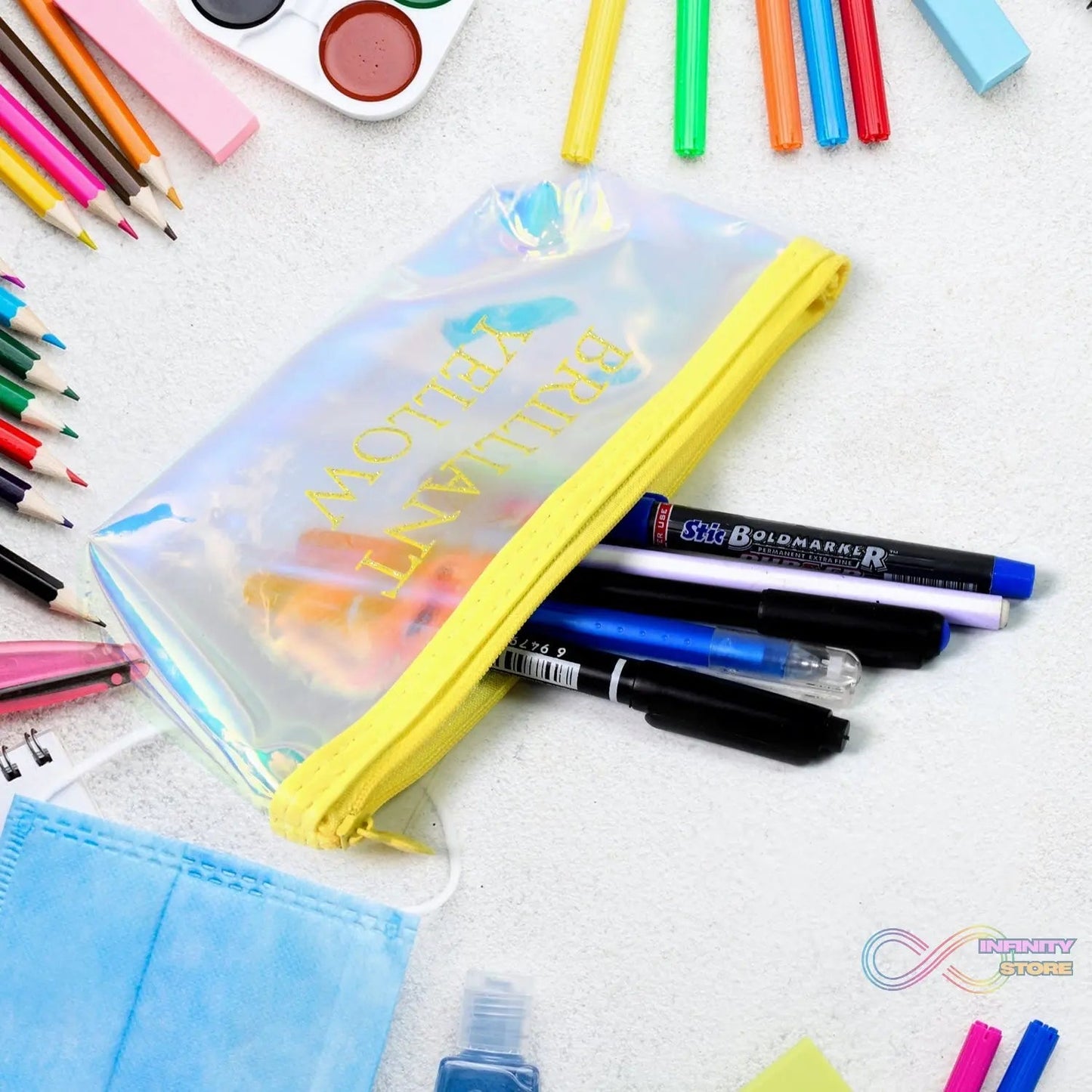 Transparent Pencil Pouch / Case Waterproof Pen Bag (1 Pc) - infinityexculsivestore.com