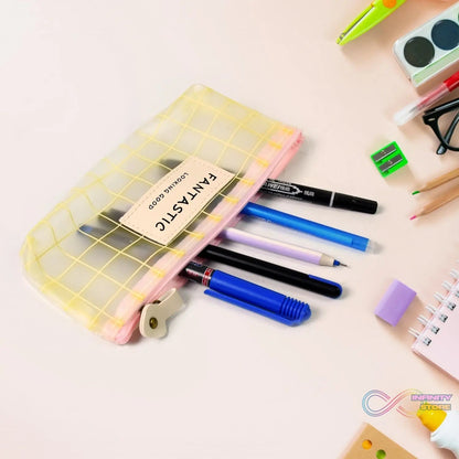 Transparent Pencil Zip Pouch Bag Zipper (1 Pc) - infinityexculsivestore.com