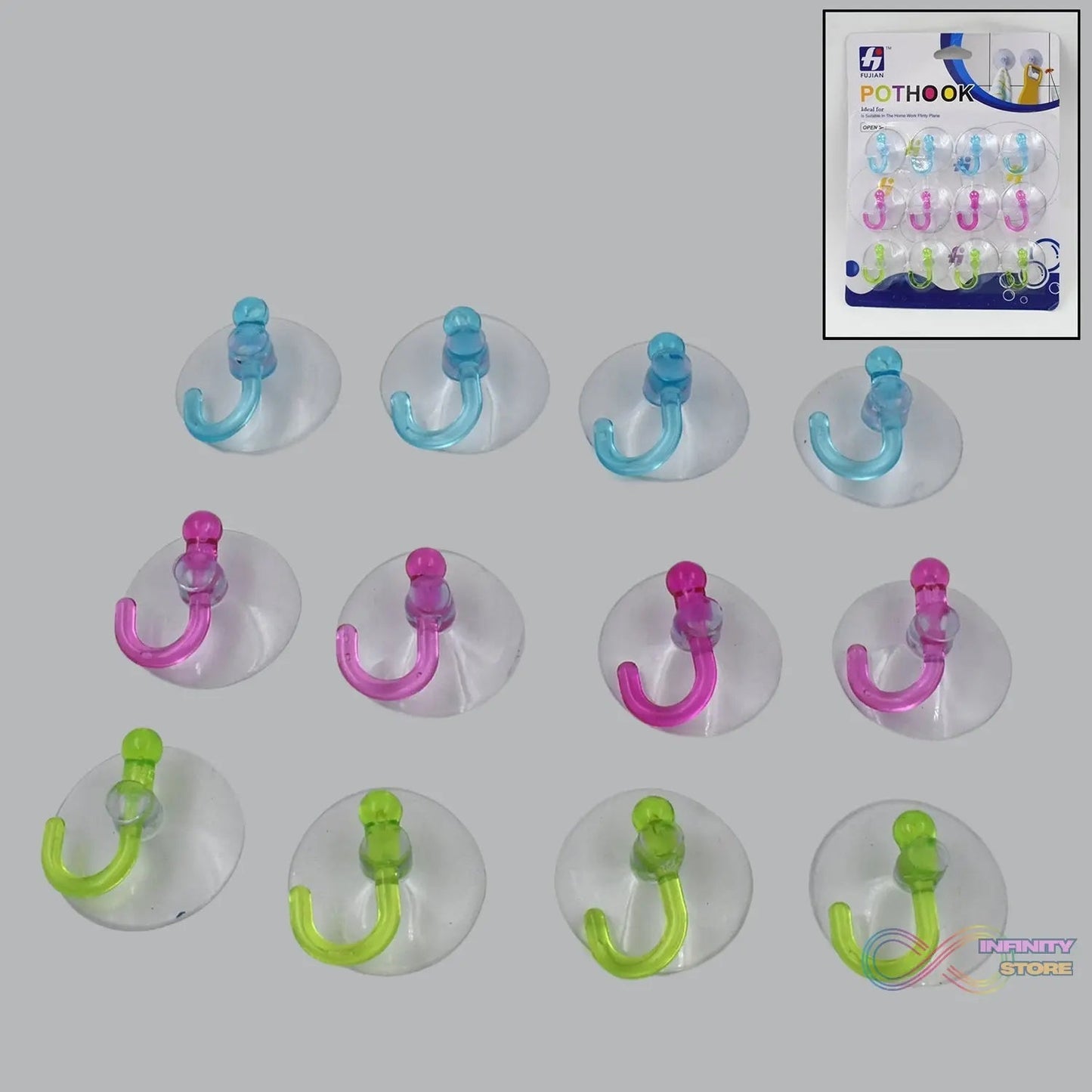 Transparent Rubber Vacuum Sucker Hooks Hanger Strong Suction Cup (12 Pc) - infinityexculsivestore.com