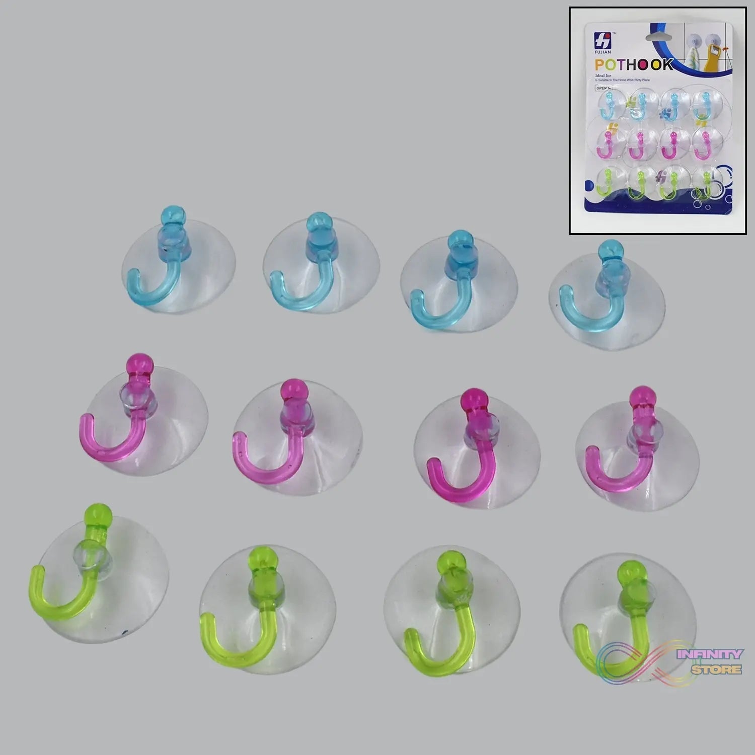 Transparent Rubber Vacuum Sucker Hooks Hanger Strong Suction Cup (12 Pc) - infinityexculsivestore.com