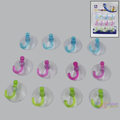 Transparent Rubber Vacuum Sucker Hooks Hanger Strong Suction Cup (12 Pc) - infinityexculsivestore.com