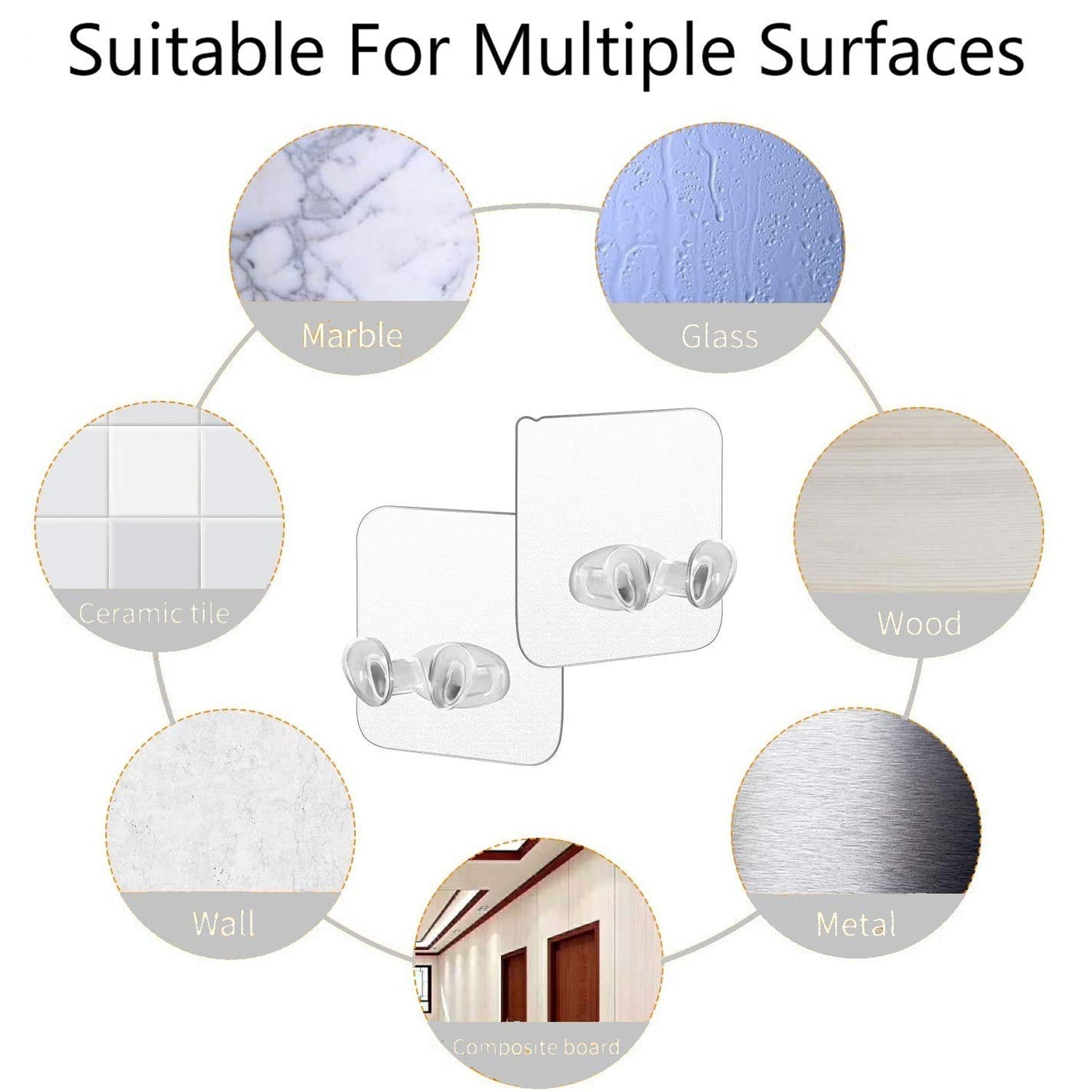 Transparent Self Adhesive Hook Seamless Drill Free Removable Wall Mounted Hanger As Toothbrush Holder Power Plug Socket Holder Waterproof and Oil Proof (1 Pc) - infinityexculsivestore.com