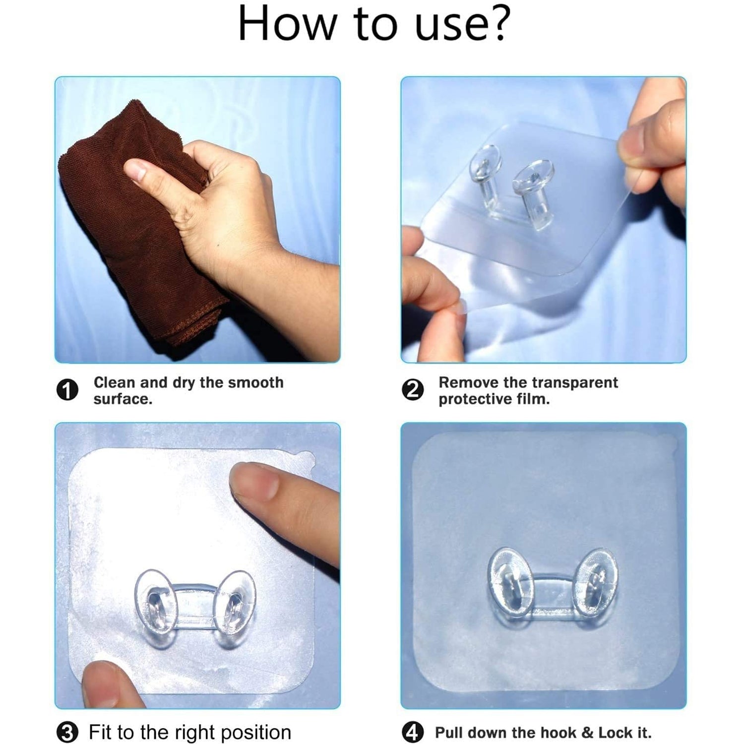 Transparent Self Adhesive Hook Seamless Drill Free Removable Wall Mounted Hanger As Toothbrush Holder Power Plug Socket Holder Waterproof and Oil Proof (1 Pc) - infinityexculsivestore.com